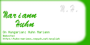 mariann huhn business card